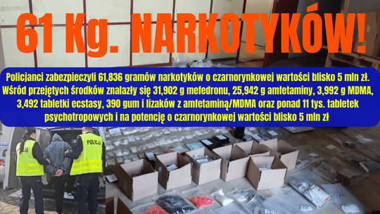 23-latek z 61,8 kg narkotyków w Złotowie