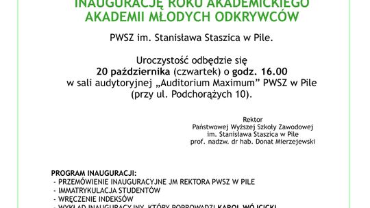 Startuje Akademia Młodych Odkrywców PWSZ w Pile