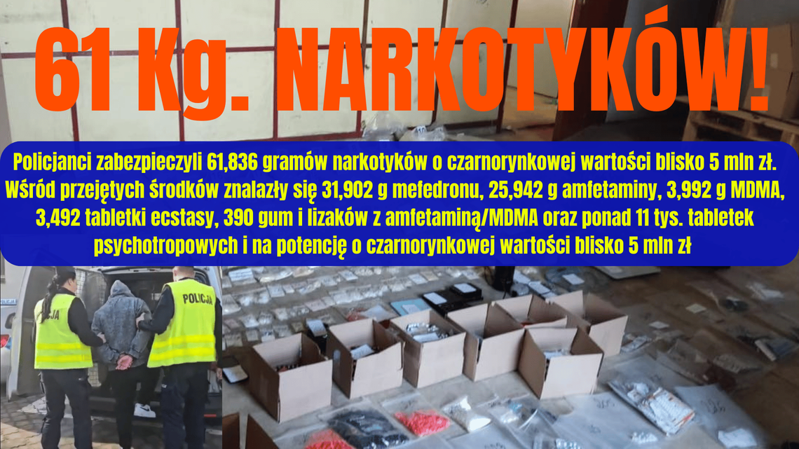 23-latek z 61,8 kg narkotyków w Złotowie 23-latek z 61,8 kg narkotyków w Złotowie