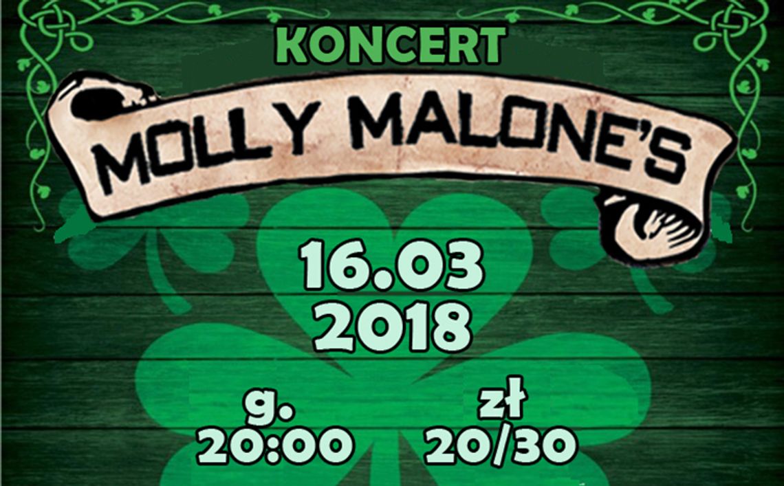 Koncert MOLLY MALONES i impreza z okazji dnia Świętego Patryka!