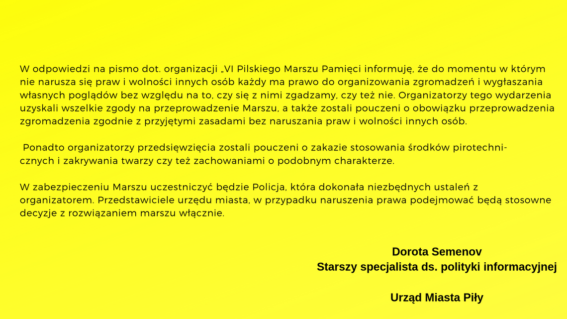  Odpowiedź na apel o rozwiązanie marszu