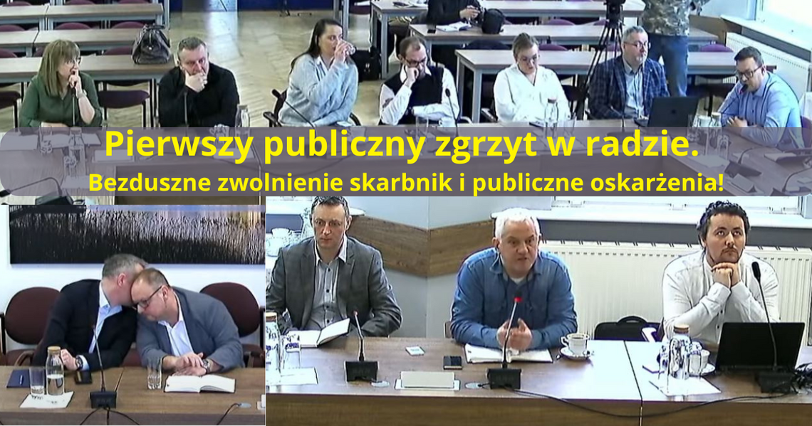 Pierwszy publiczny zgrzyt w radzie. Bezduszne zwolnienie skarbnik i publiczne oskarżenia