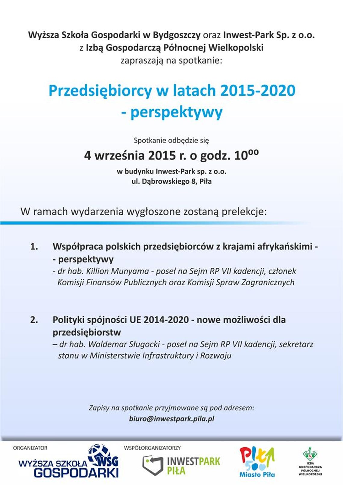 "Przedsiębiorcy w latach 2015-2020 - perspektywy"