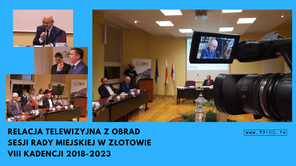 Transmisja z I Sesji Rady Miejskiej w Złotowie VIII kadencji 2018-2023