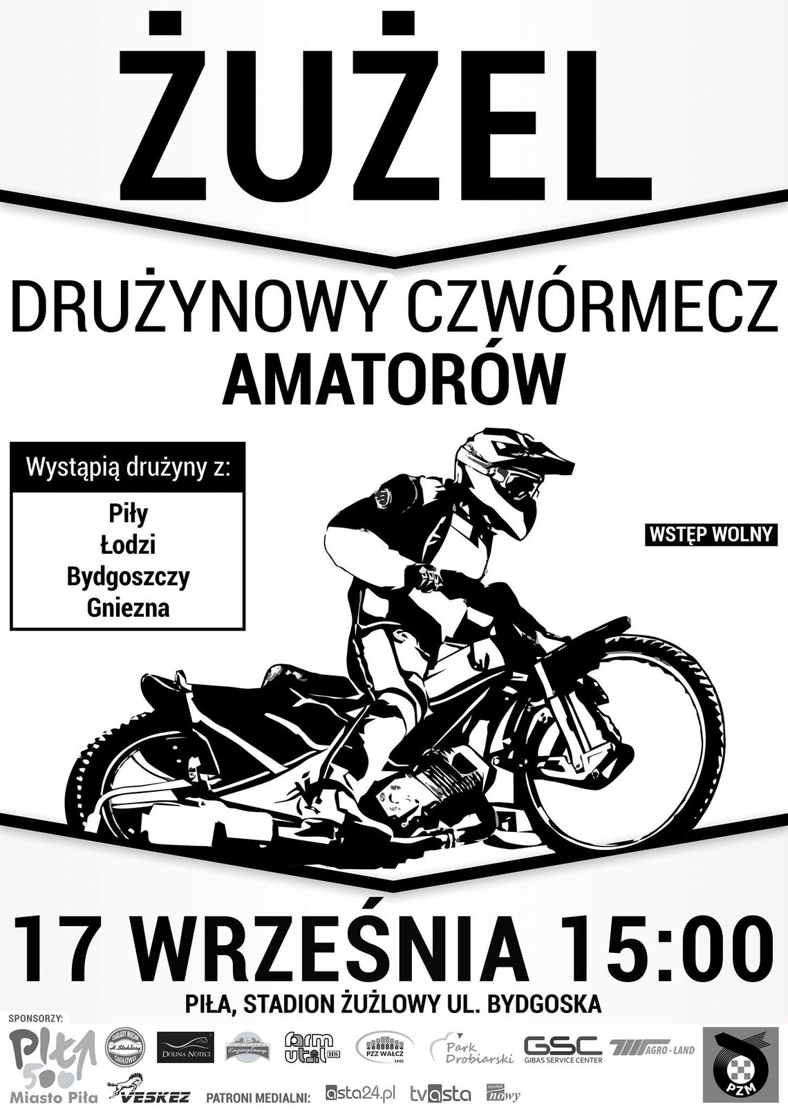 W  sobotę Czwórmecz Amatorów na żużlu w Pile 