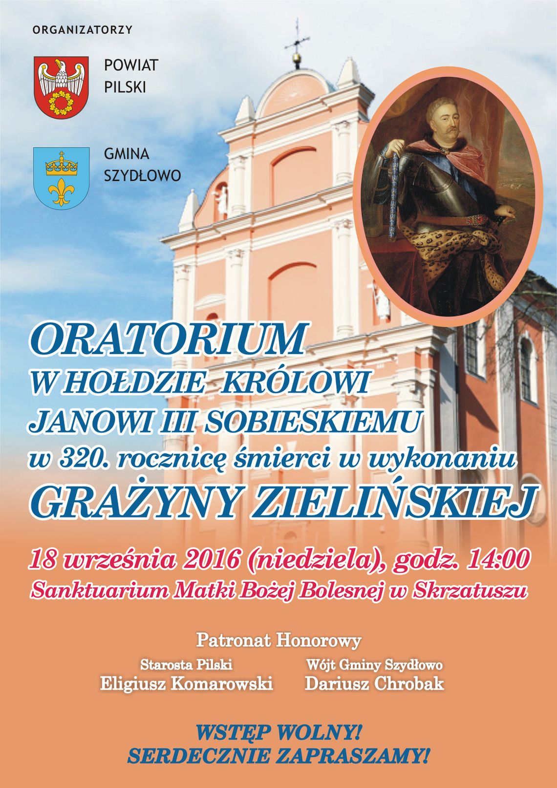 Zapraszamy na koncert w hołdzie królowi Janowi III Sobieskiemu