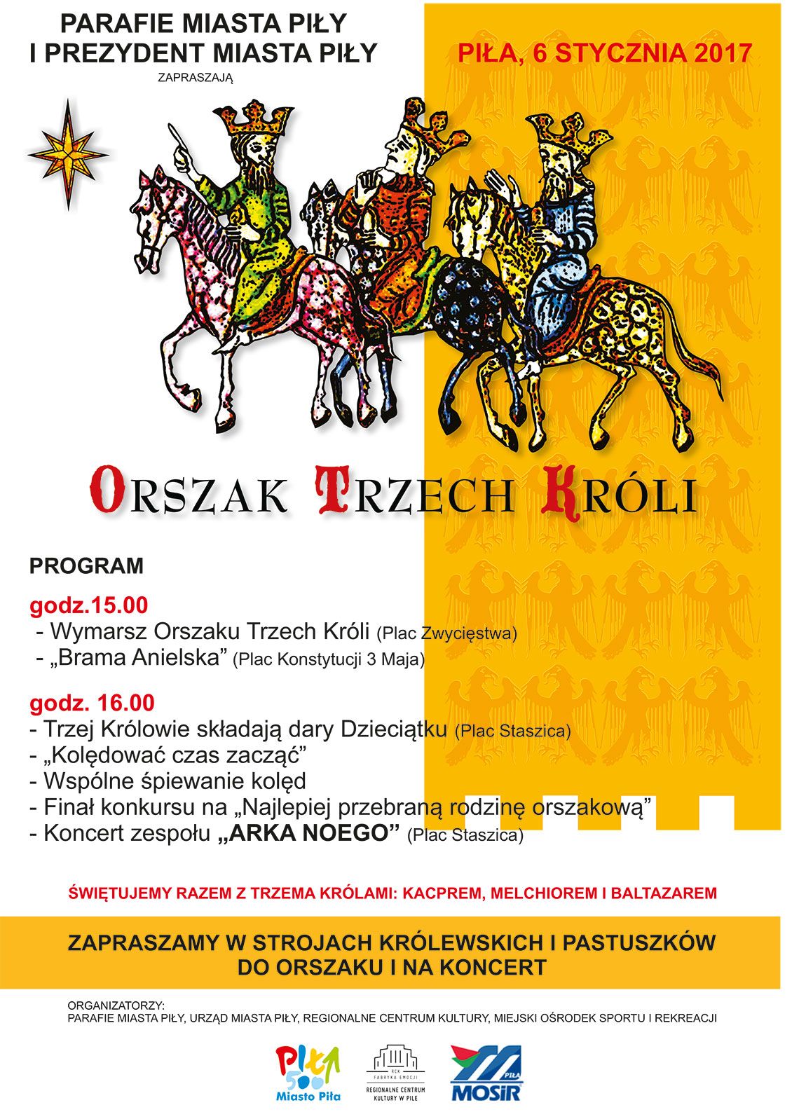 Zapraszamy na Orszak Trzech Króli i koncert ARKI NOEGO
