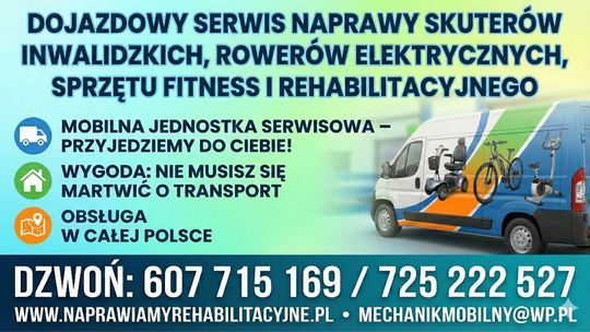 Dojazdowy serwis Shoprider, rowerów trójkołowych i elektrycznych