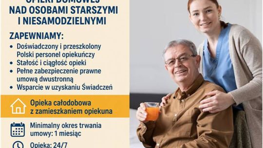 Opieka domowa Złotów , 24 godziny/dobę. Całe Dolnośląskie