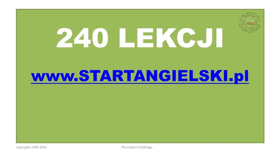 240 lekcji angielskiego na STARTANGIELSKI.PL