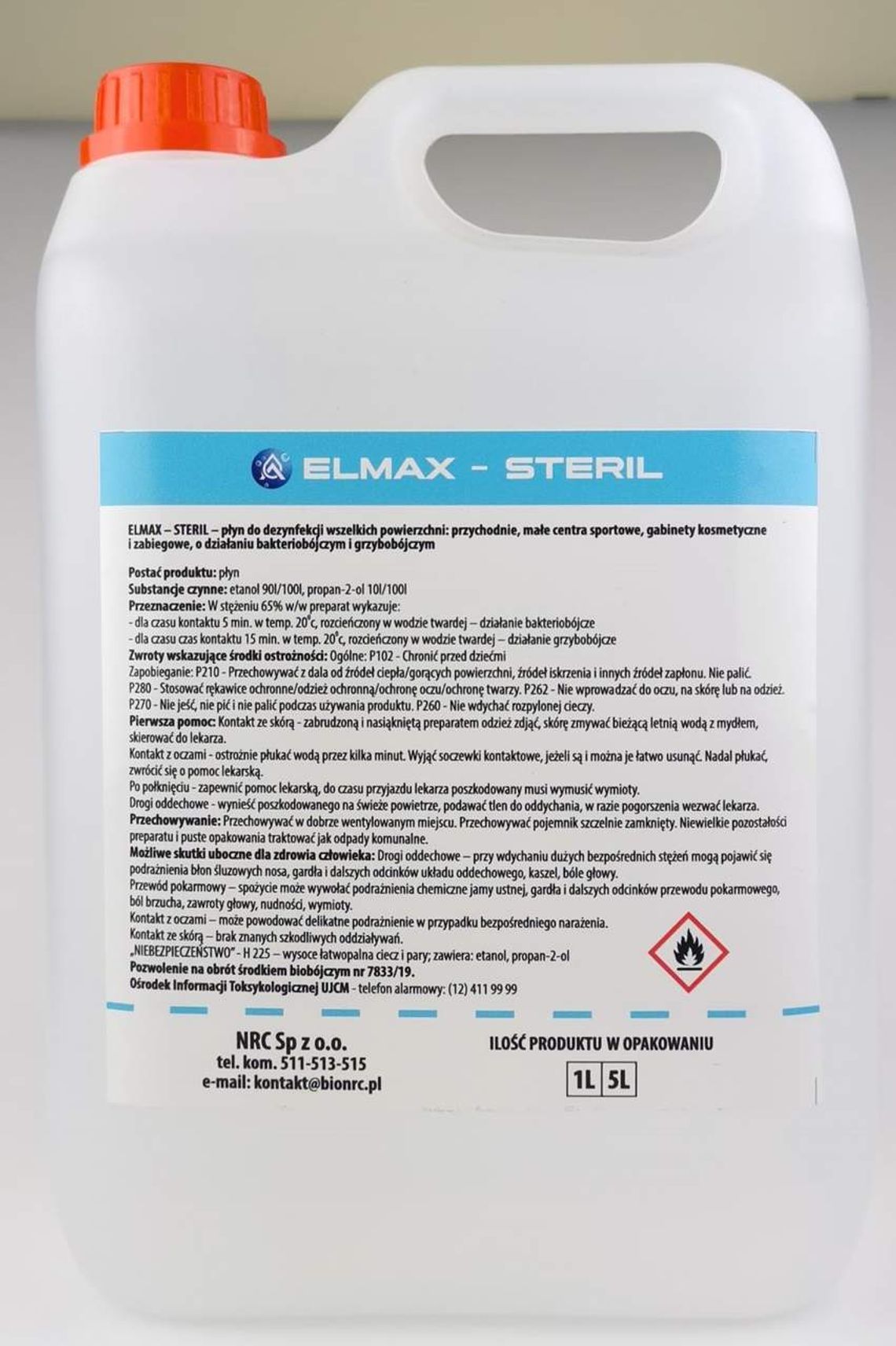 Alkohol etylowy 96 % ELMAX - STERIL