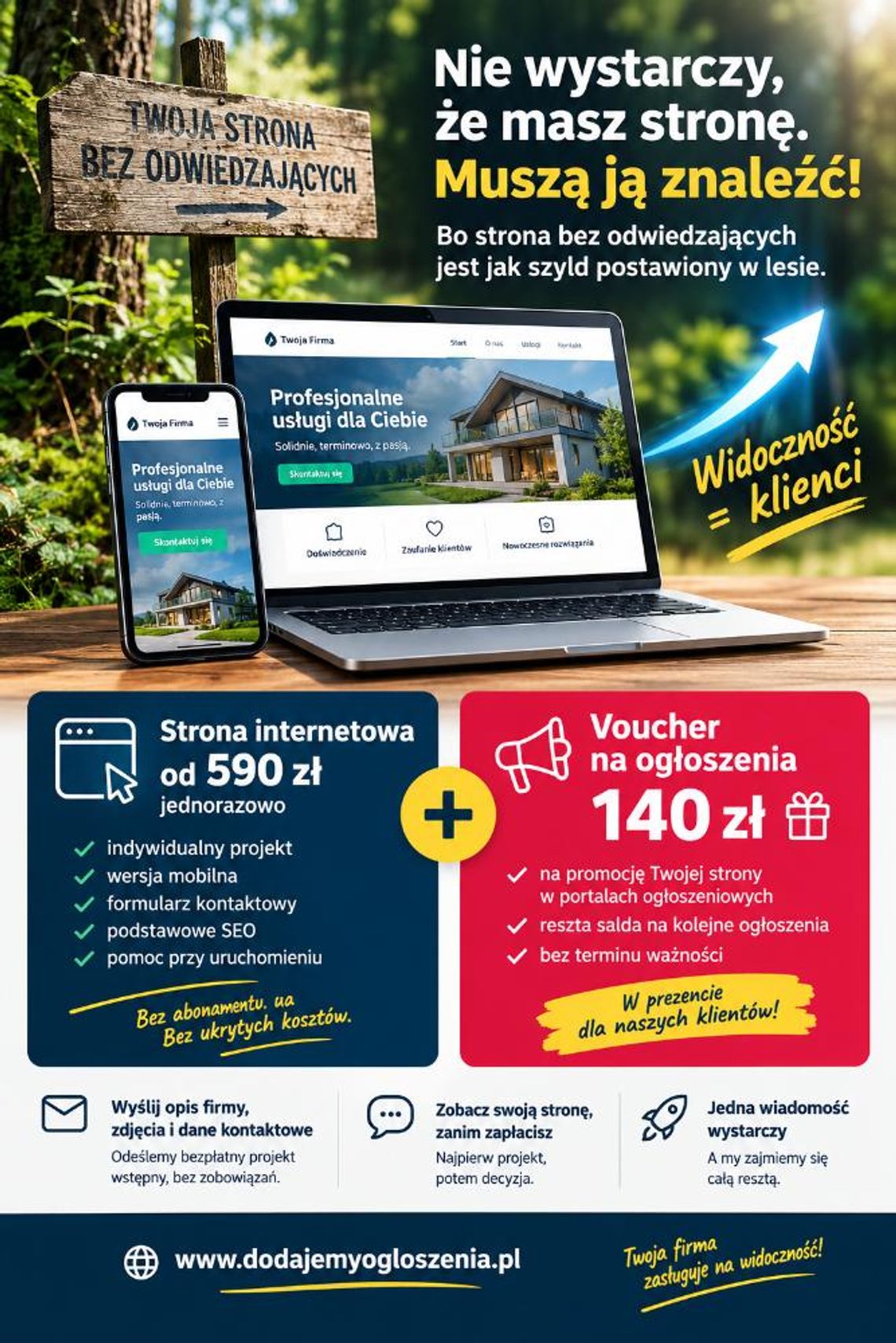 Strona www z dołączonym budżetem na reklamę Strona www z dołączonym budżetem na reklamę
