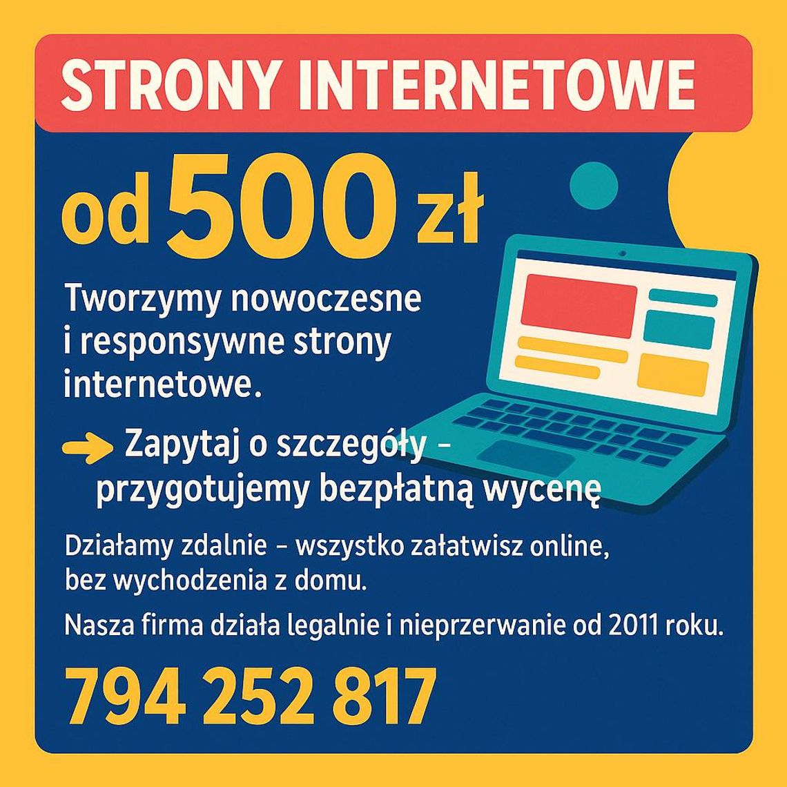 Tanie strony internetowe, od 500 zł Gotowa nawet w kilka dni! Tanie strony internetowe, od 500 zł Gotowa nawet w kilka dni!