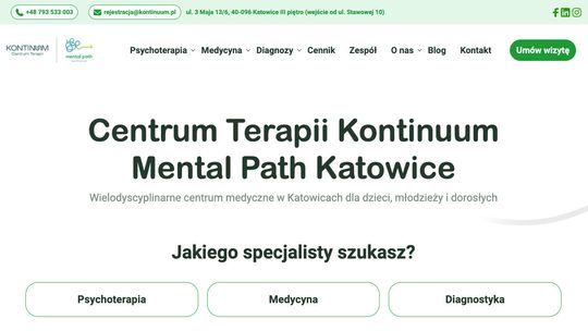 Centrum Terapii Kontinuum - terapia dzieci, młodzieży, dorosłych; psychiatra, neurolog dziecięcy
